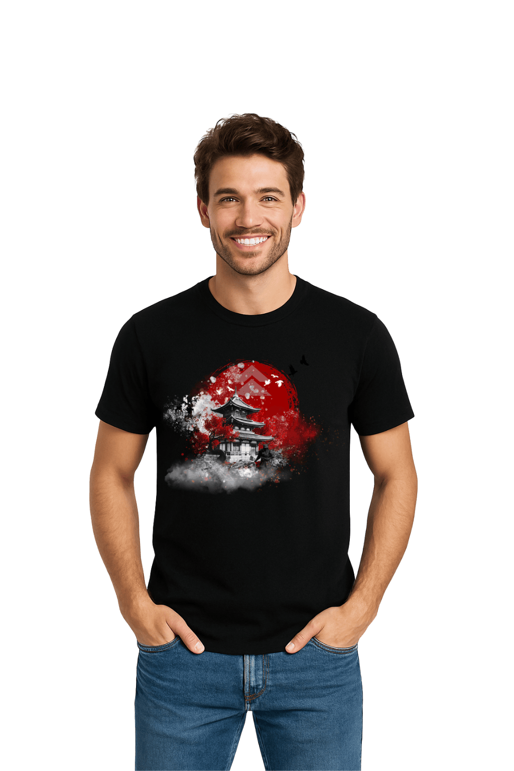 Camiseta Masculina Sob a Lua de Sangue - Ghost of Tsushima