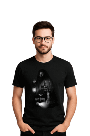 Camiseta Masculina A Magia Começa Aqui - Harry Potter
